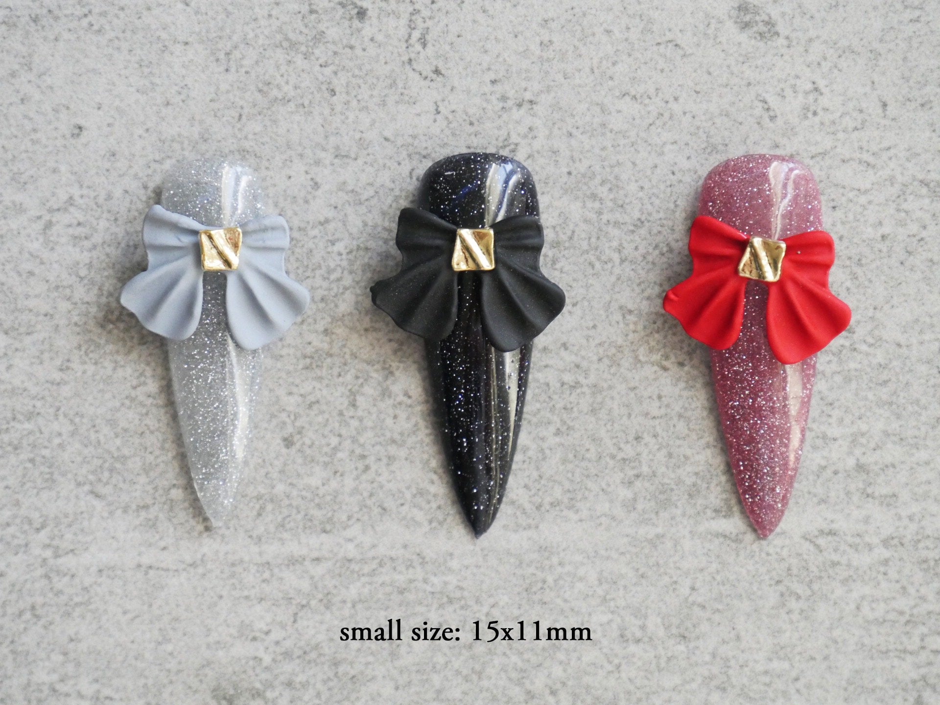 10PCS Multicolour Bow Chanel Nail Charms No.2