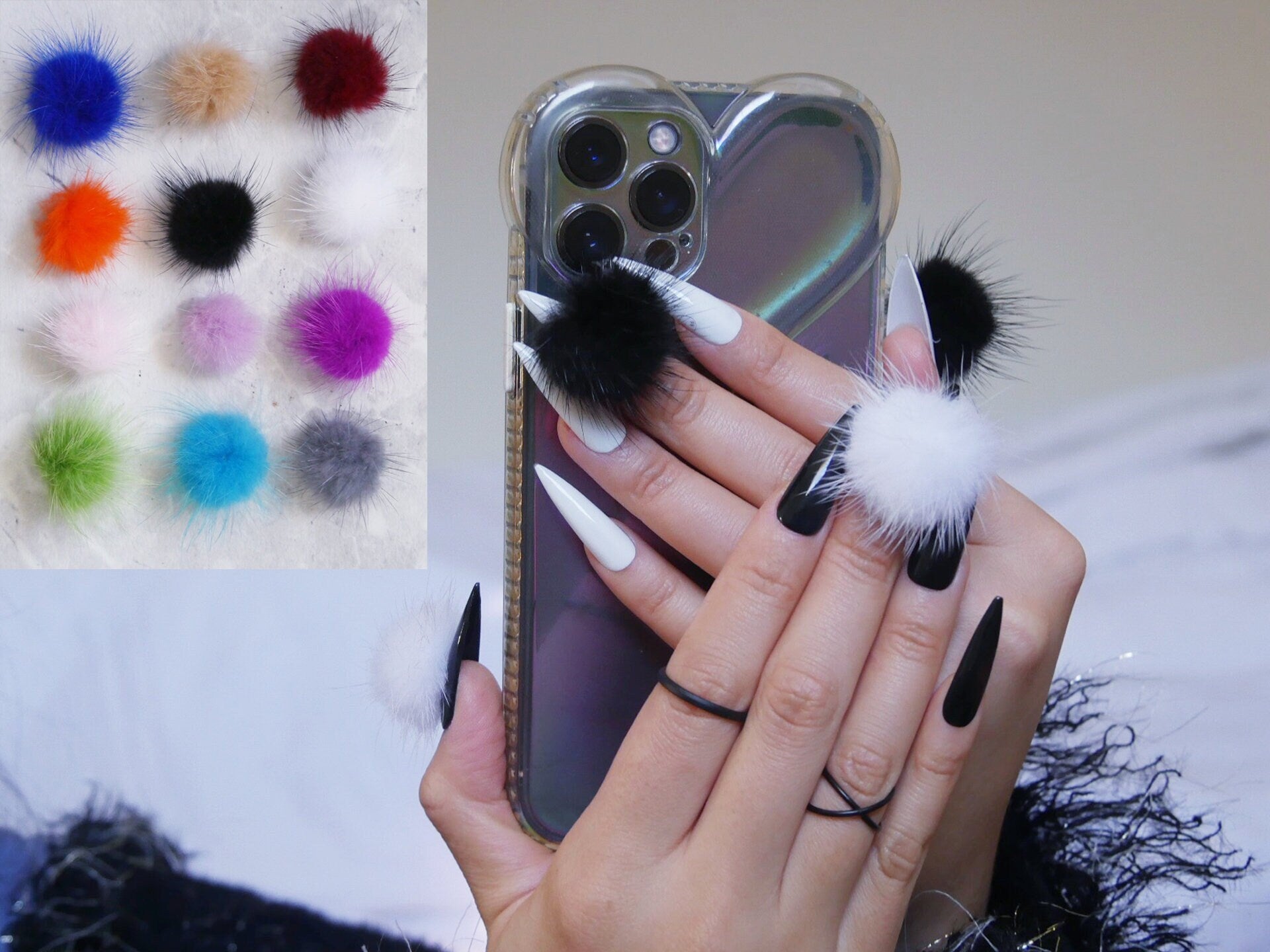 Pom Pom Faux Fur Nail Art Kit