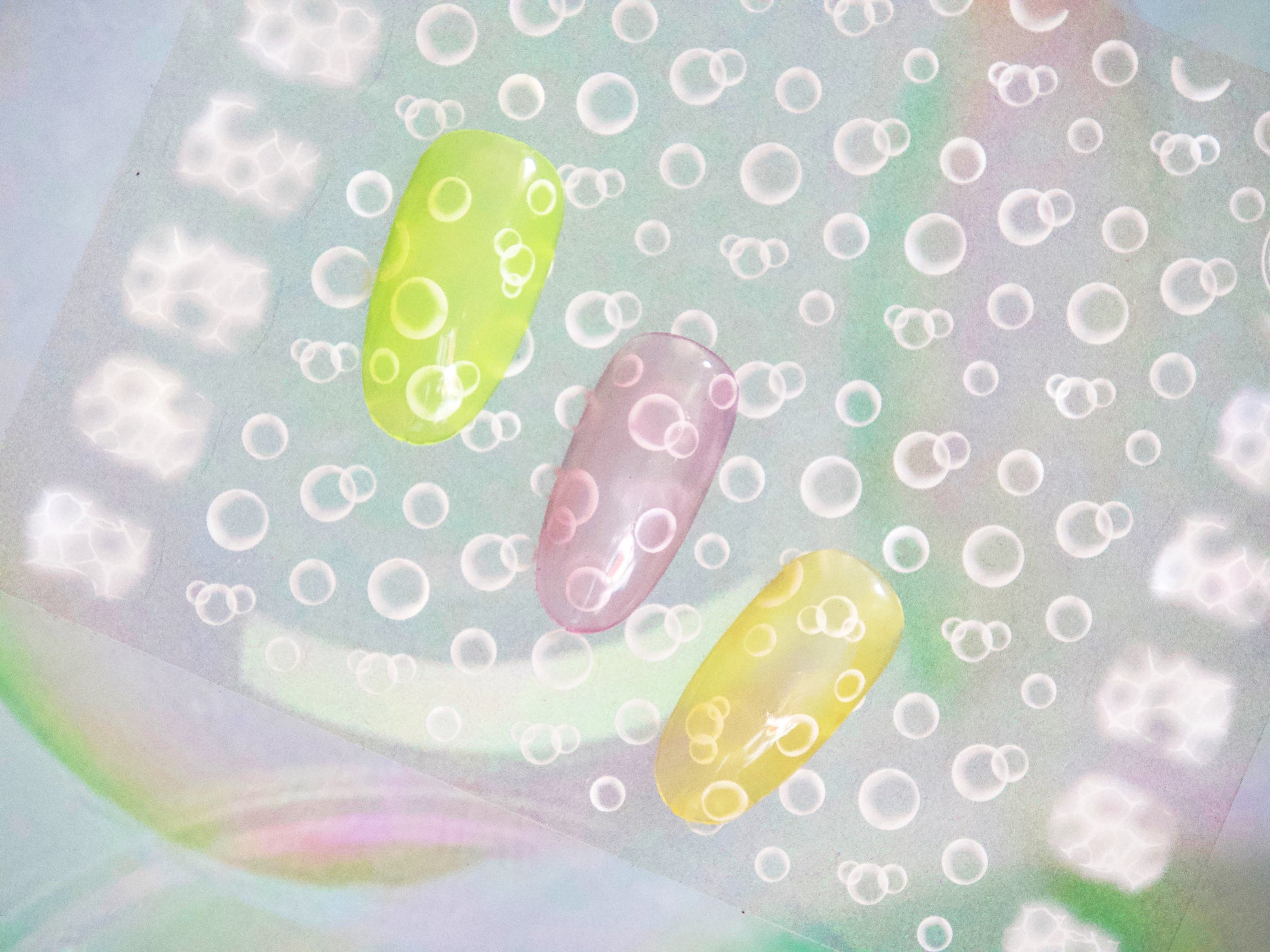 White Cloud Bubble Nail Stickers Kit – MakyNailSupply