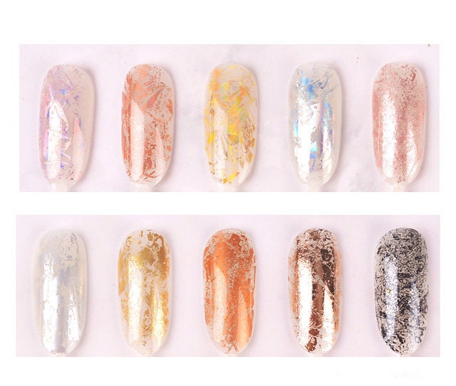 5 cases Colored Metallic foil paper nail art design supply – MakyNailSupply