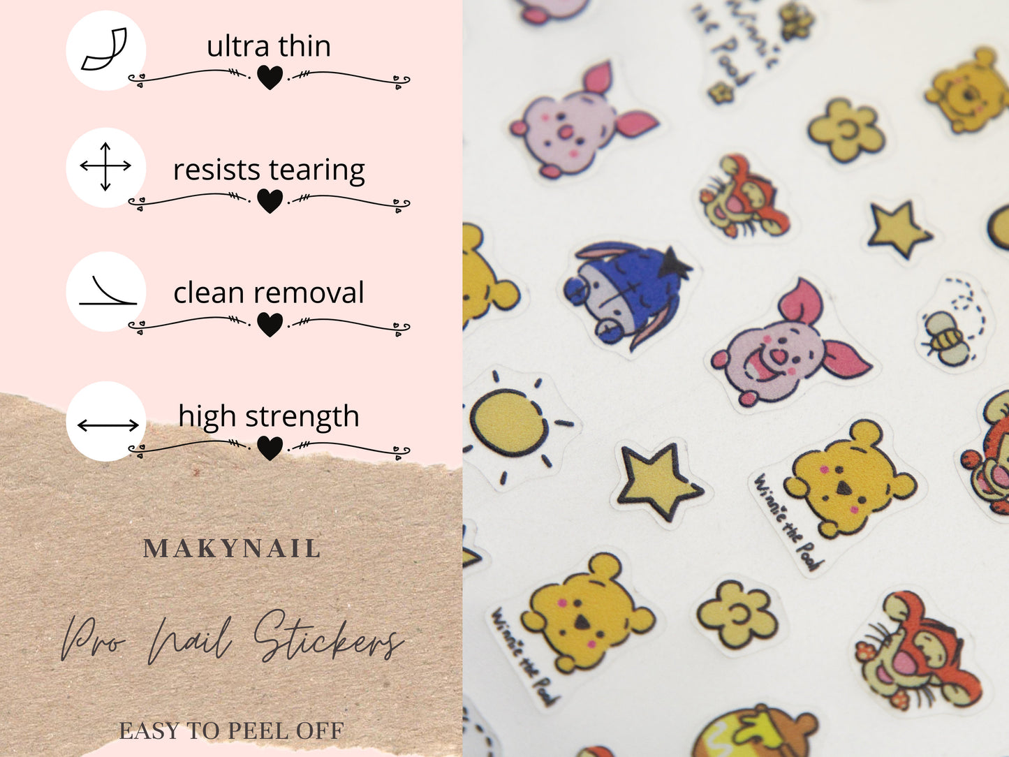 Winnie-the-Pooh Nail Sticker/Disney Theme nail Decals