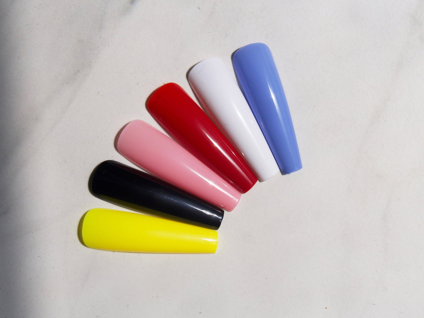 120pcs Full Cover Extra Long Coffin False Fake Nails Tips Manicure nail/ Solid Bright color Press ons Nail supply