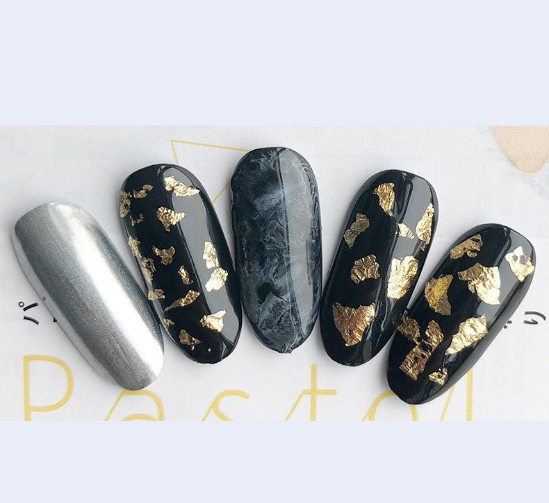 5 jar Colored Metallic foil paper nail art design supply/ Nail foil flakes nail art/ Pink gold foil silver cooper foil