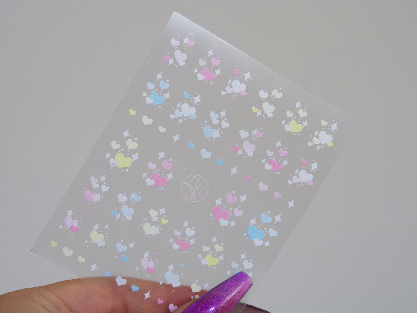 Twinkle Star Hearts Gradient Nail sticker