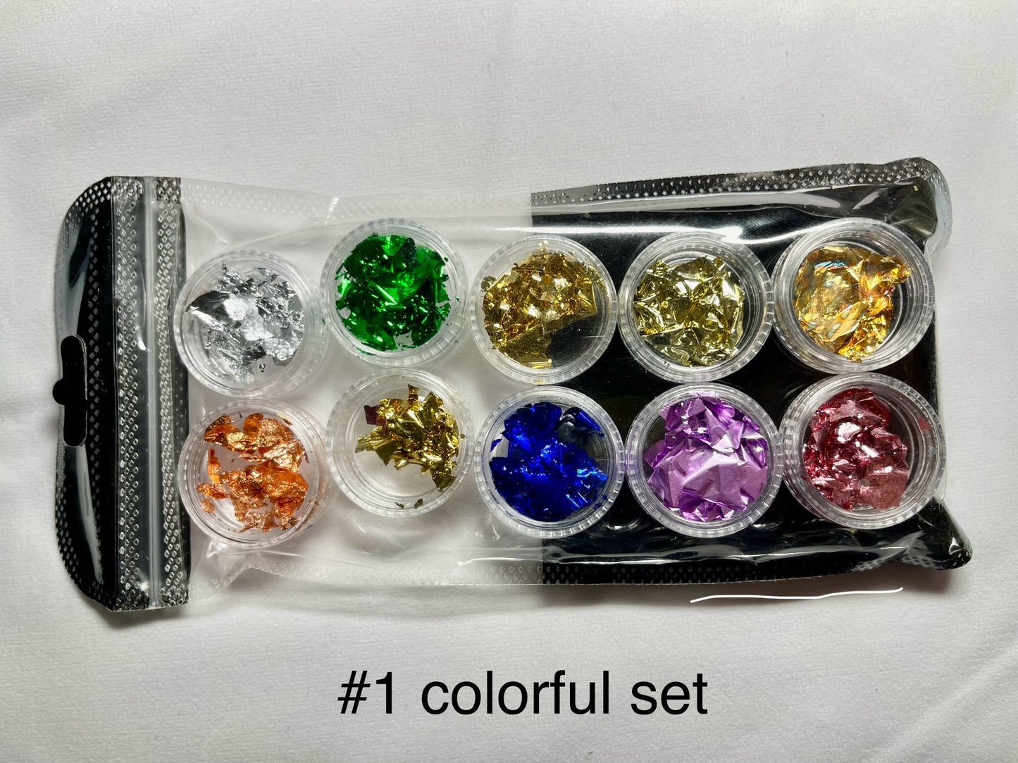 5 cases Colored Metallic foil paper nail art design supply