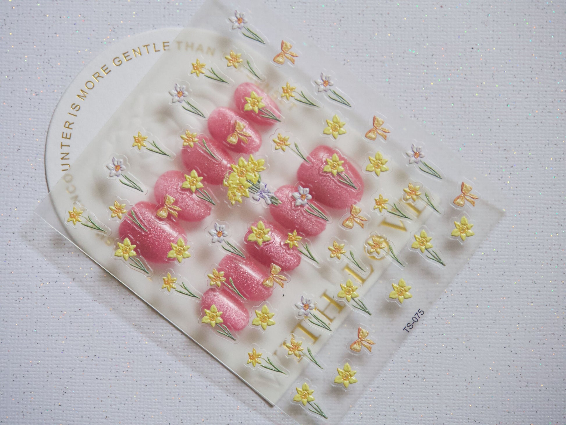 Floral Fantasy 3D Embossed Nail art Sticker/ Daffodil Sunflower Tulip Sunflower Lavender Nail Decals/ Blooming Bouquet Garden Manicure