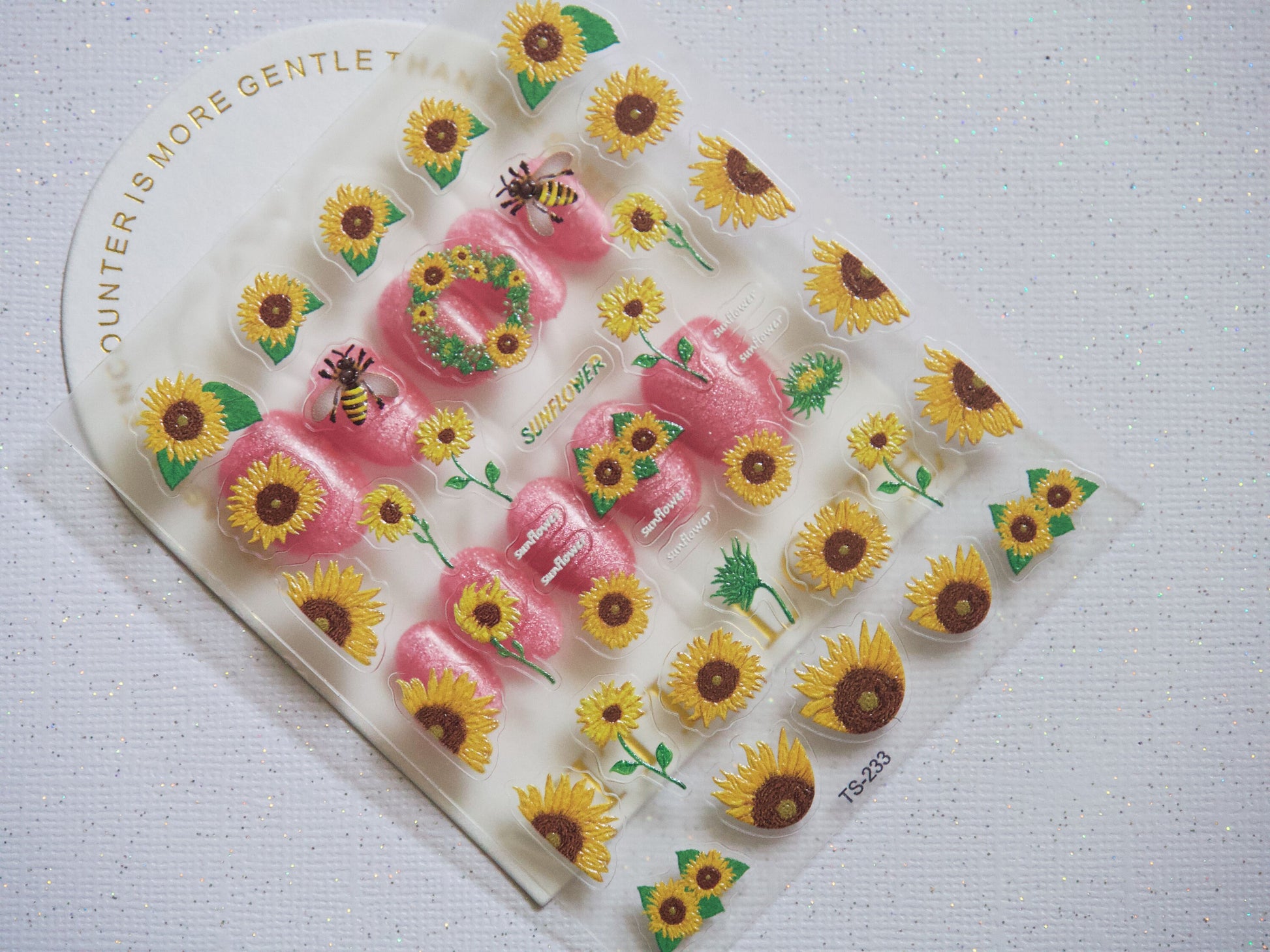 Floral Fantasy 3D Embossed Nail art Sticker/ Daffodil Sunflower Tulip Sunflower Lavender Nail Decals/ Blooming Bouquet Garden Manicure