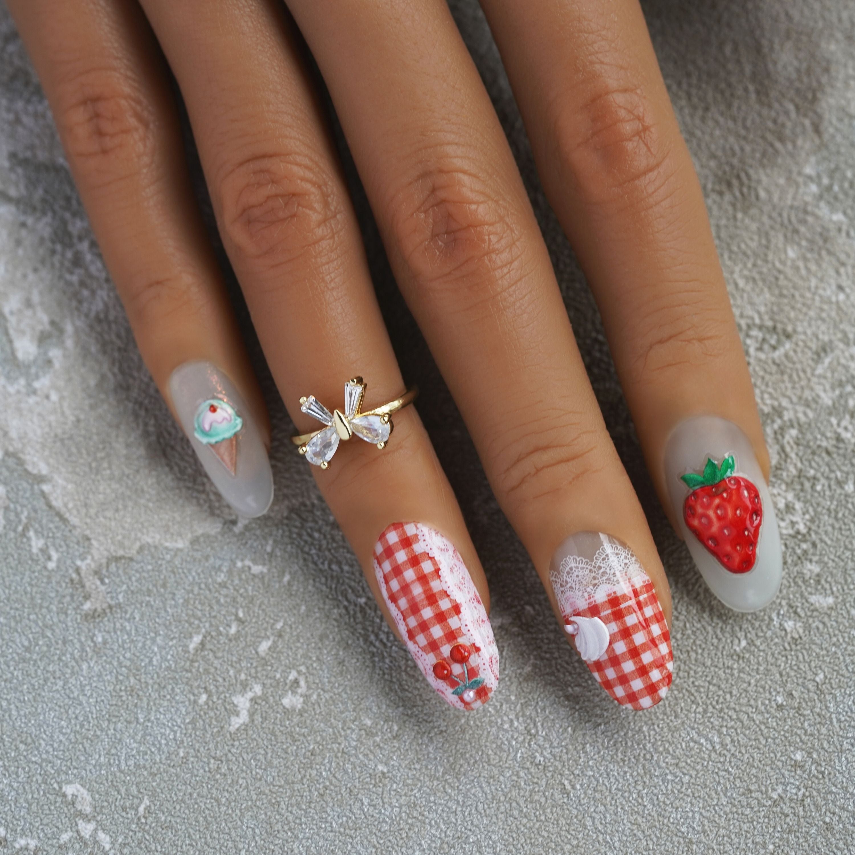 Simple Strawberry Nails