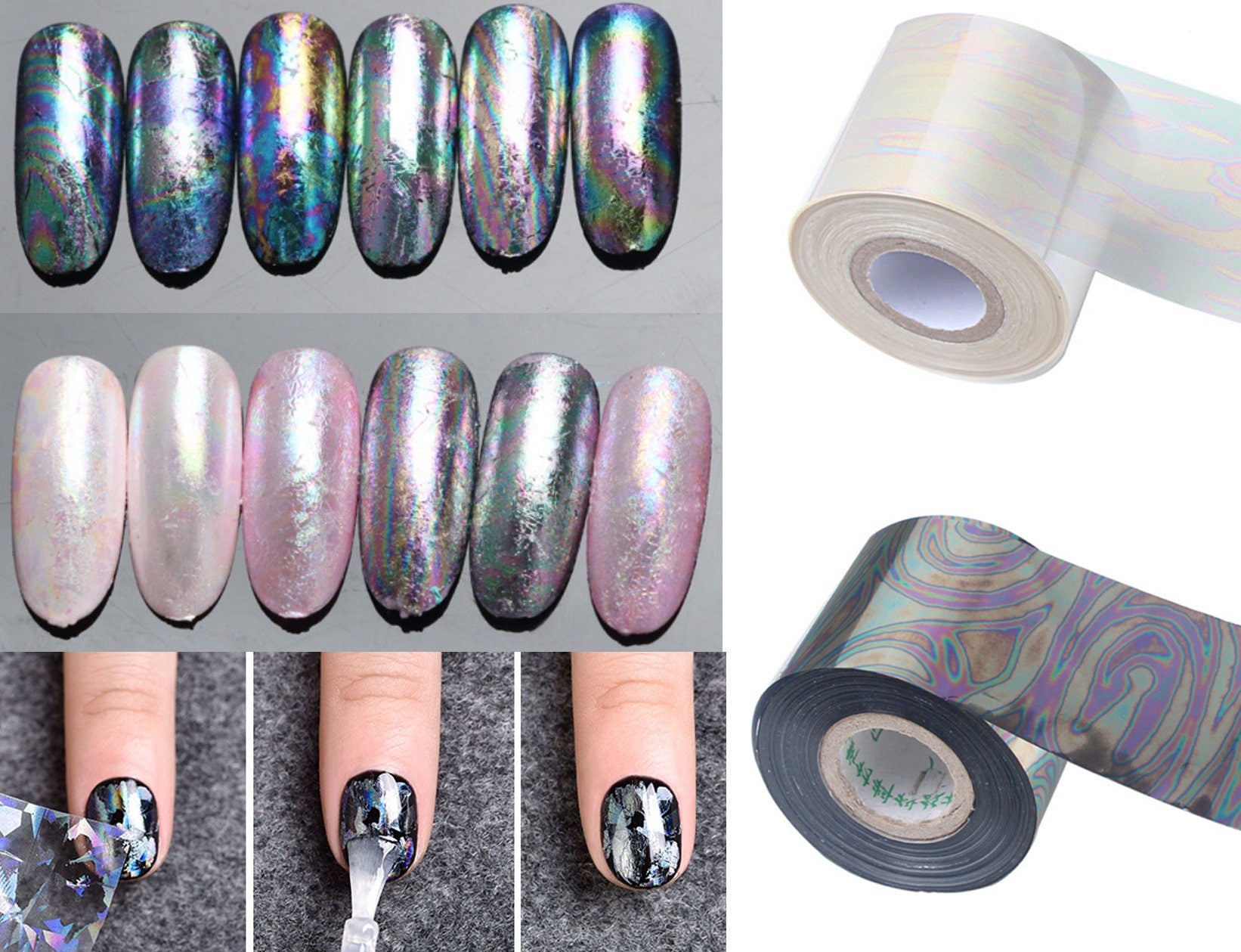 1 Yard Chameleon transfer paper Transfer Foil Nail Art Star Design Sticker Decal/ DIY starry sky theme nail design