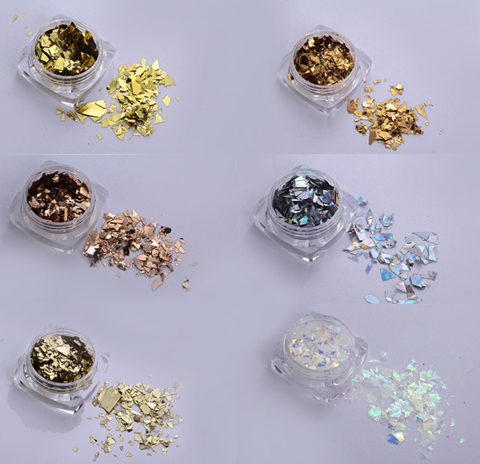 Opal Glitters Duochrome Flake Sequins For Nail Art Holographic Glitter  Titanium Nail Irregular Flakes Aurora Foils Manicure Supply