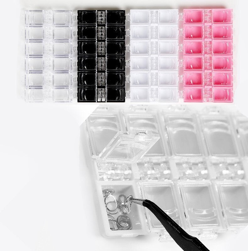 12 grid long plastic container box for charms and trims/mini studs container box/ Nail deco box/ jewelry crystal box