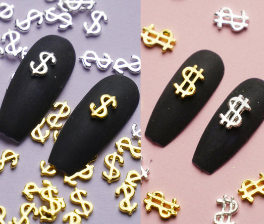 5 pcs 3D Money Sign nail decoration/ Dollar Sign DIY nail deco charm for nail art