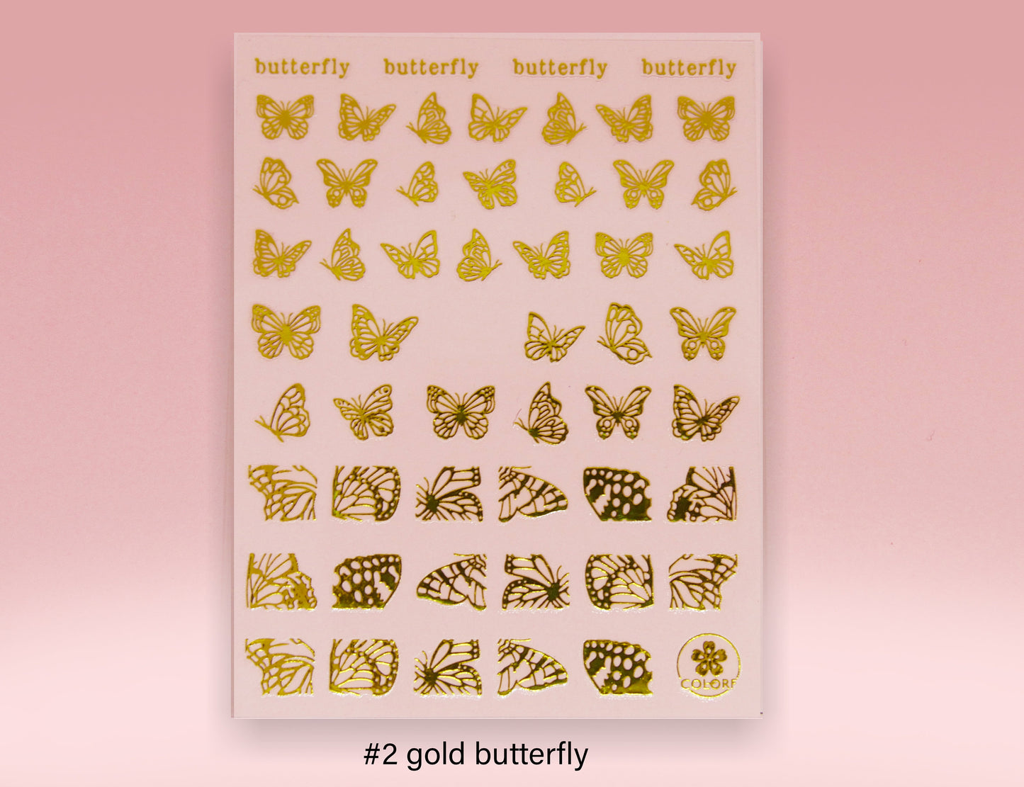 Butterflies floral nail sticker/ Fairy tale Unicorn Star Stickers Self Adhesive Decals/ Nail Art Supplies Nail Decos Peel Off Instagram Nail