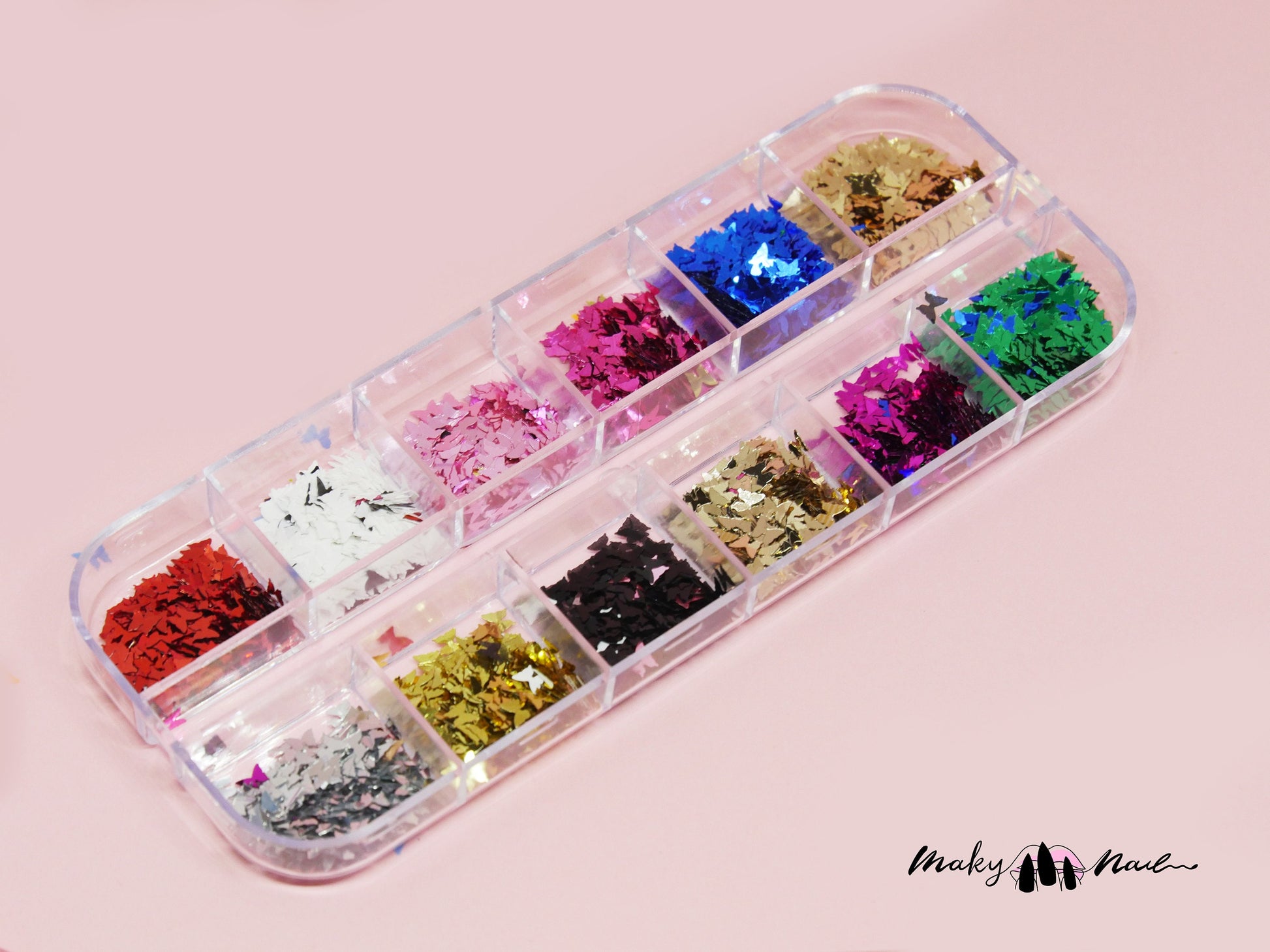 12 Bottle/Box Nail Glitter Sequins Mixed DIY Flake Nail Art