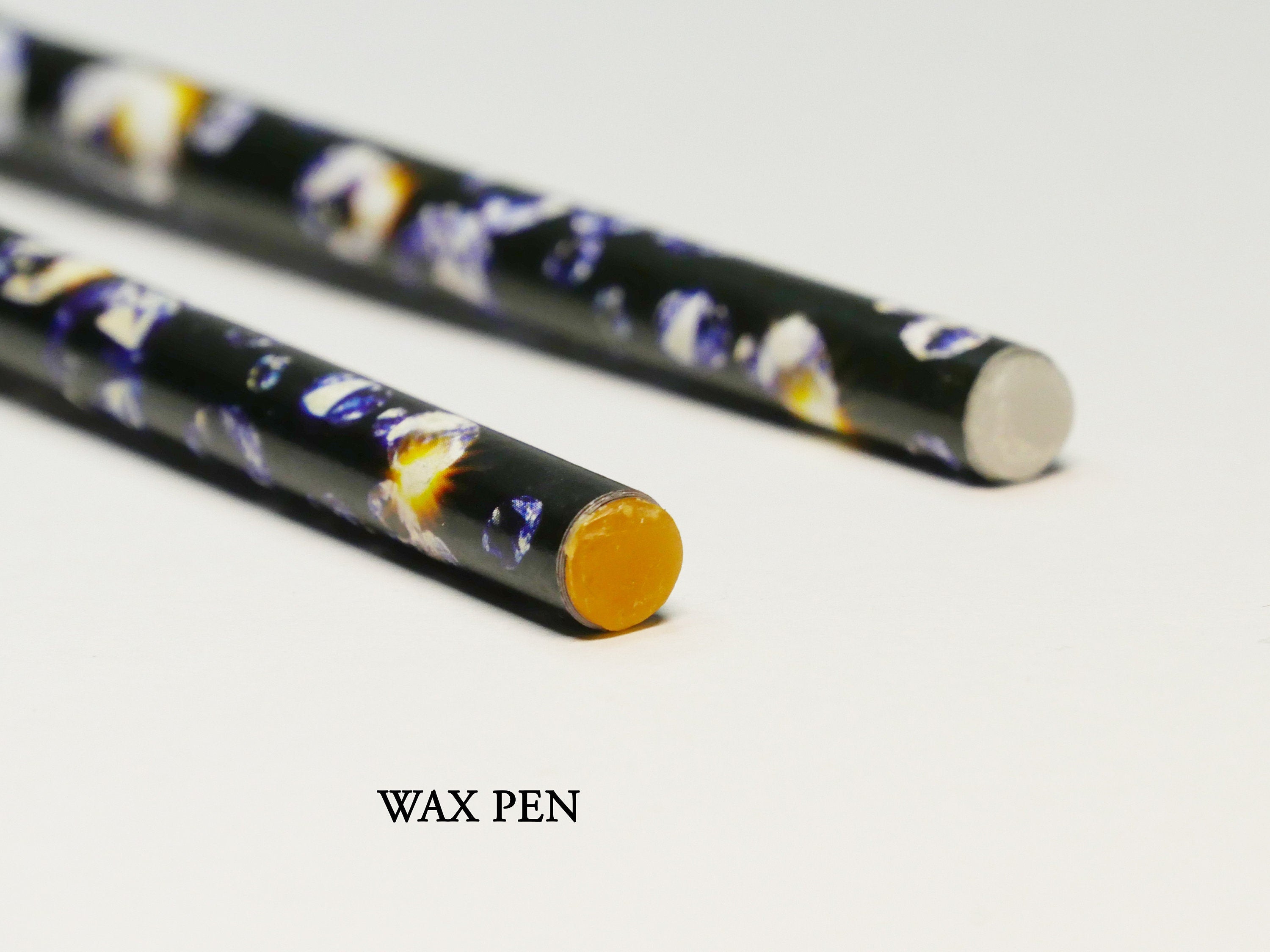 Kaychan Wax Pencil for Rhinestones Wax Pen Rhinestone Picker Dotting Pen 2 Pieces Acrylic Handle Dual-Ended Rhinestones Pen Applicator Jewel Picker Tool with