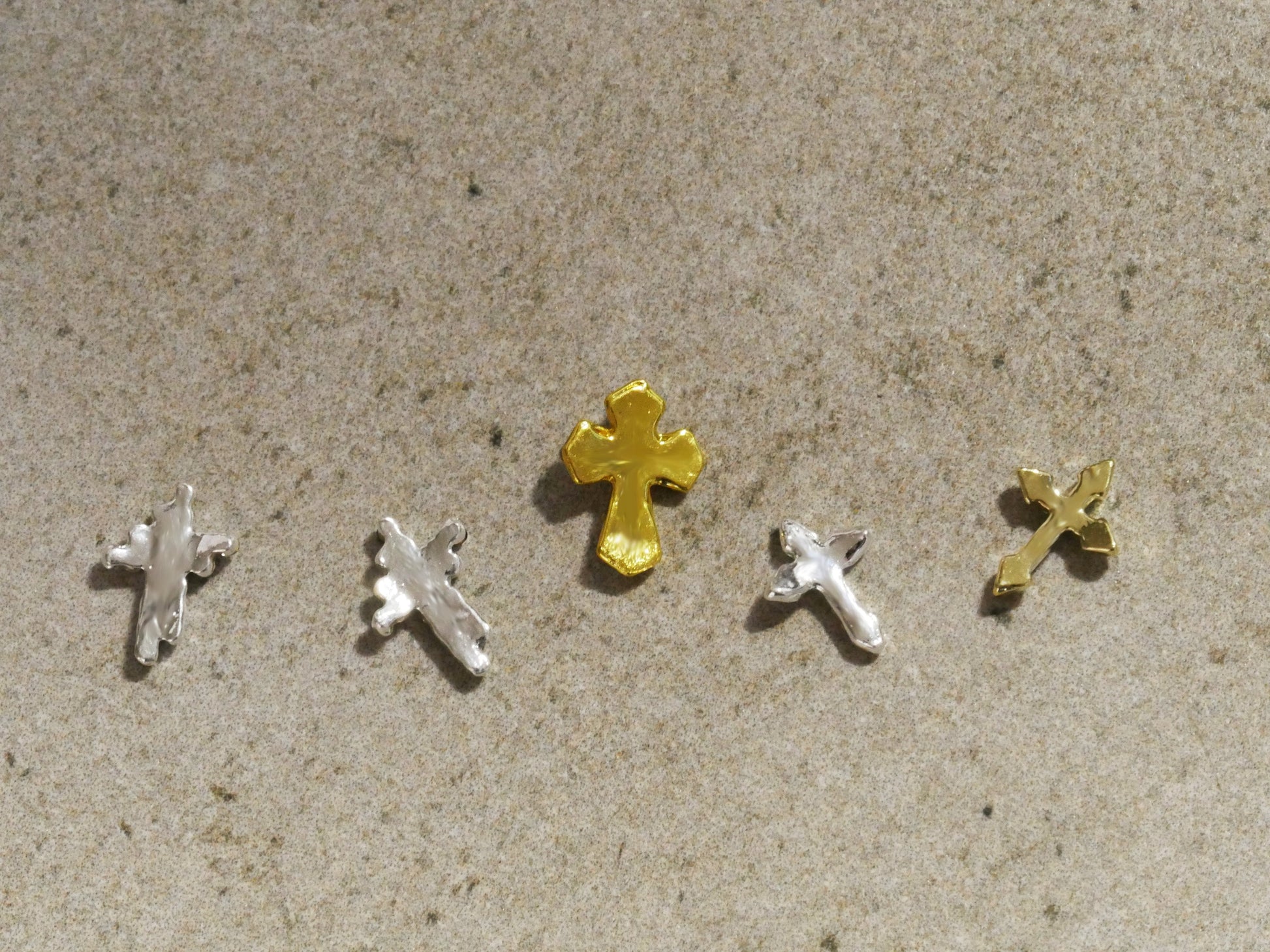 4 pcs Cross nail decoration/gold Christian Nail DIY deco/AB Stone Jesus Cross charm Nail supplier nail art