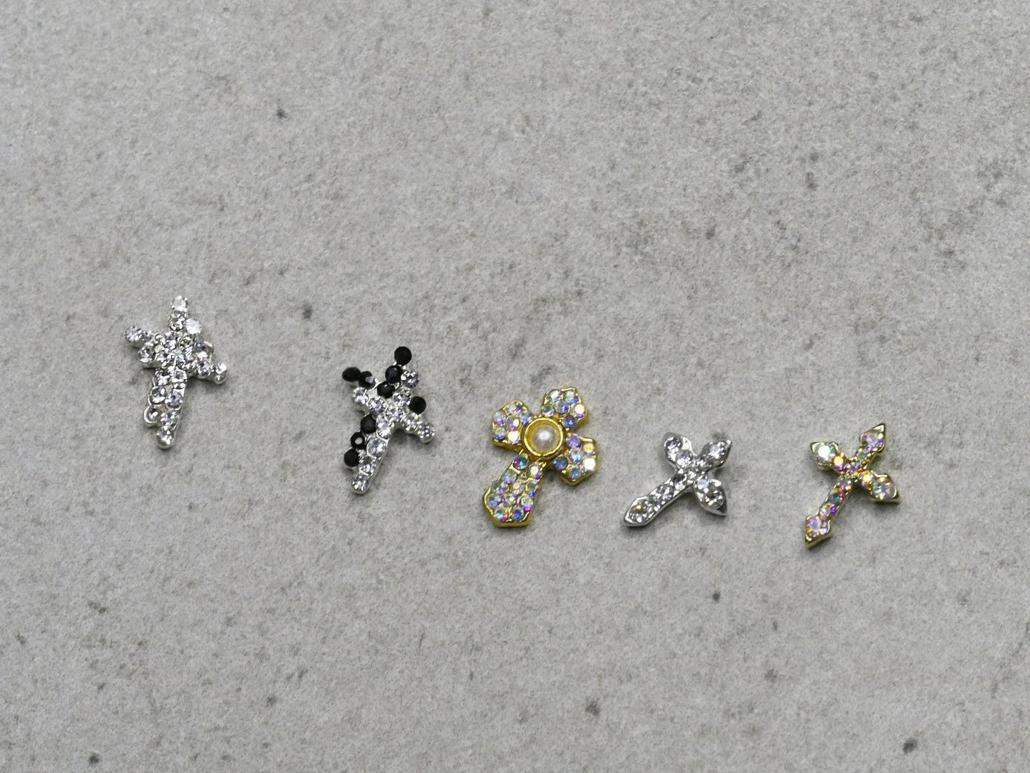 4 pcs Cross nail decoration/gold Christian Nail DIY deco/AB Stone Jesus Cross charm Nail supplier nail art