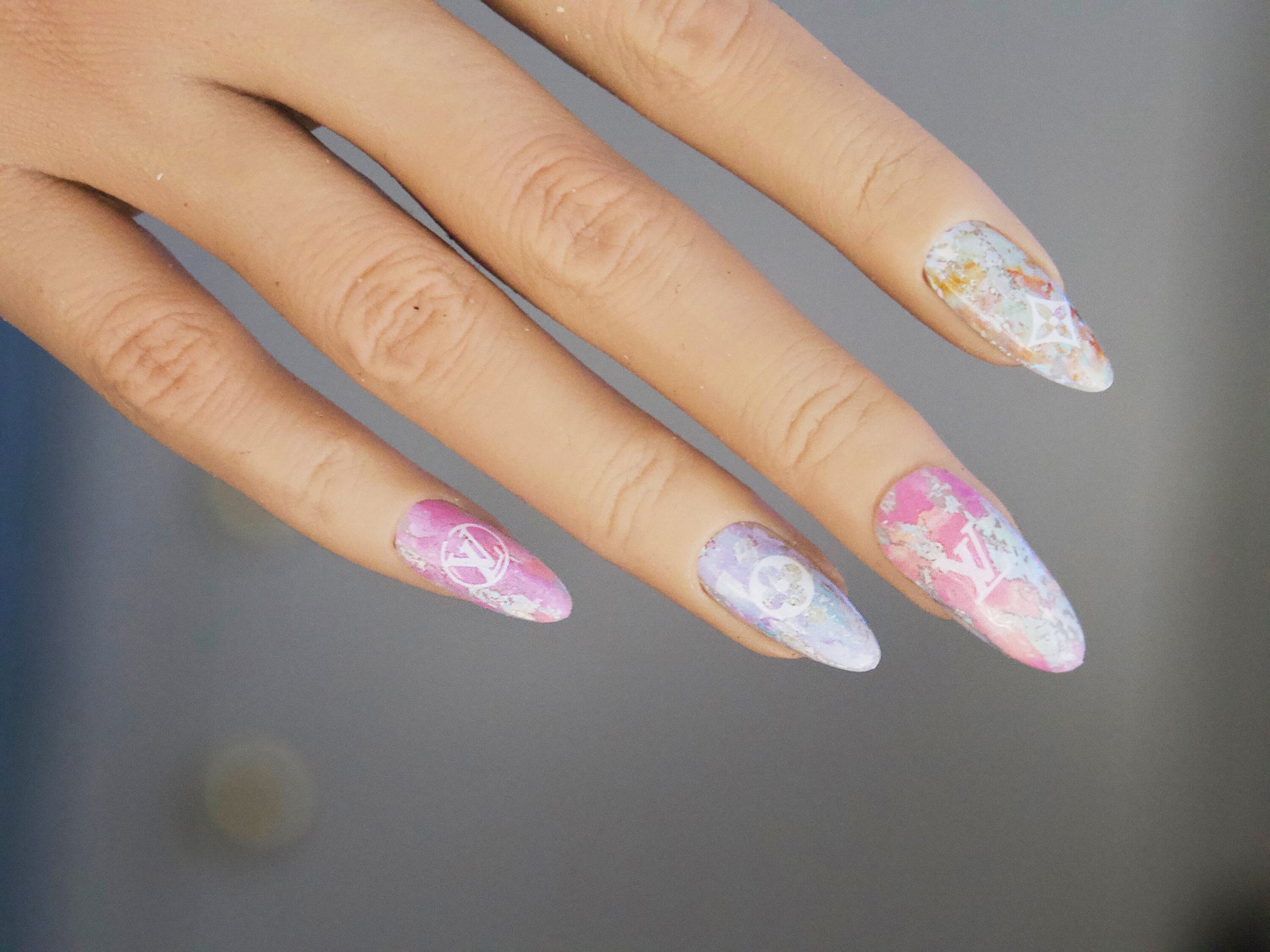 Transfer foil nails - great way for quick nail art . How to decorate nails  with transfer foil?