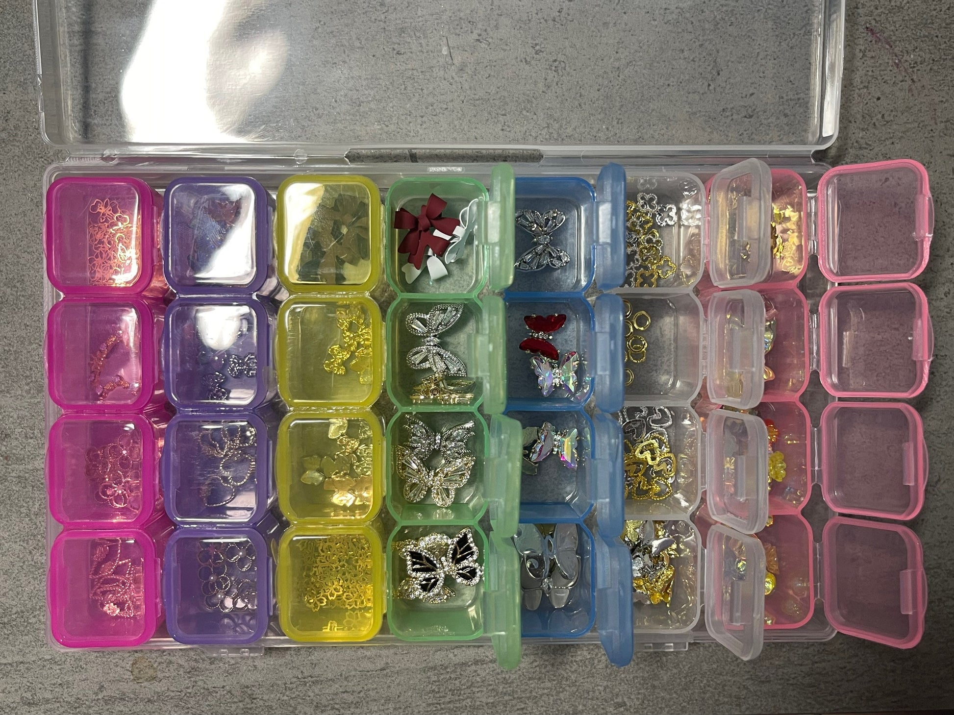 12 Grid Plastic Nail Tool Jewelry Storage Box Rhinestone Organizer  Container Case Nails Art Supplies