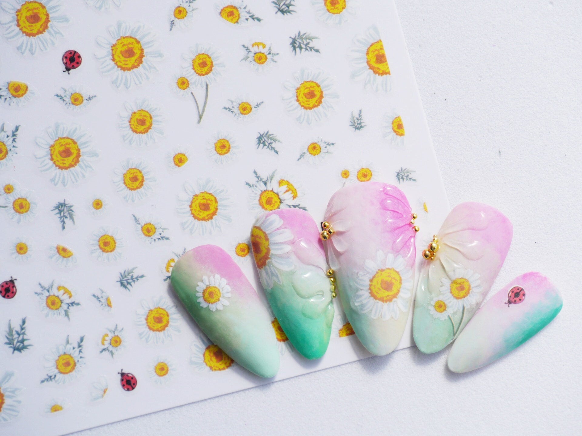 Dandelion & Daisy flower Nail Art Sticker – MakyNailSupply