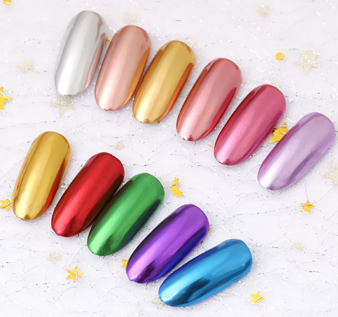 2g Mirrored shimmer glitter/Magic Mirror Chrome Dip Powder Nail Glitter Decoration/Electric Titanium Nail pleated metallic Manicure powder