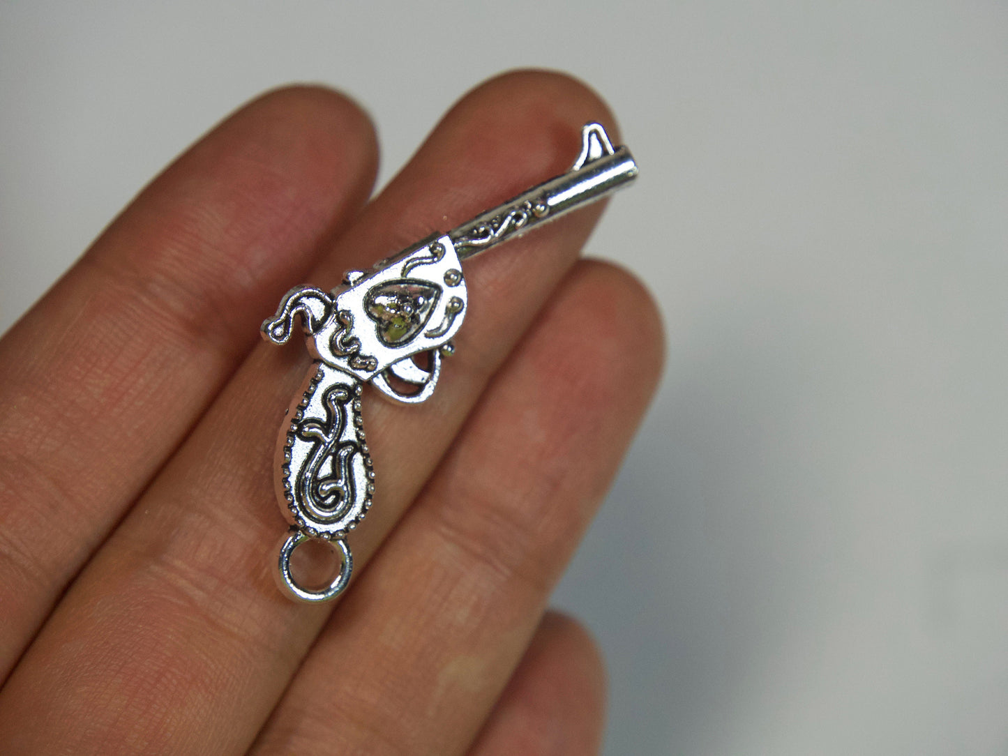 Silver Gun Firearms Pendant