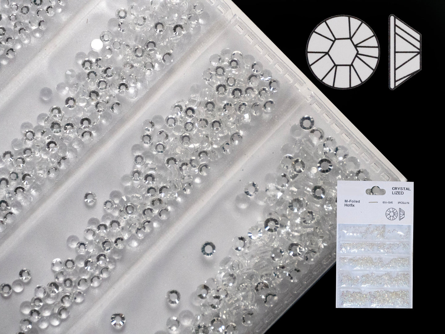 1440ct Non-hotfix CLear Flatback Rhinestones/ Glass Nail Rhinestone For Nails Art Decals / #3-#8 Small size Studs Resin Crafts supply