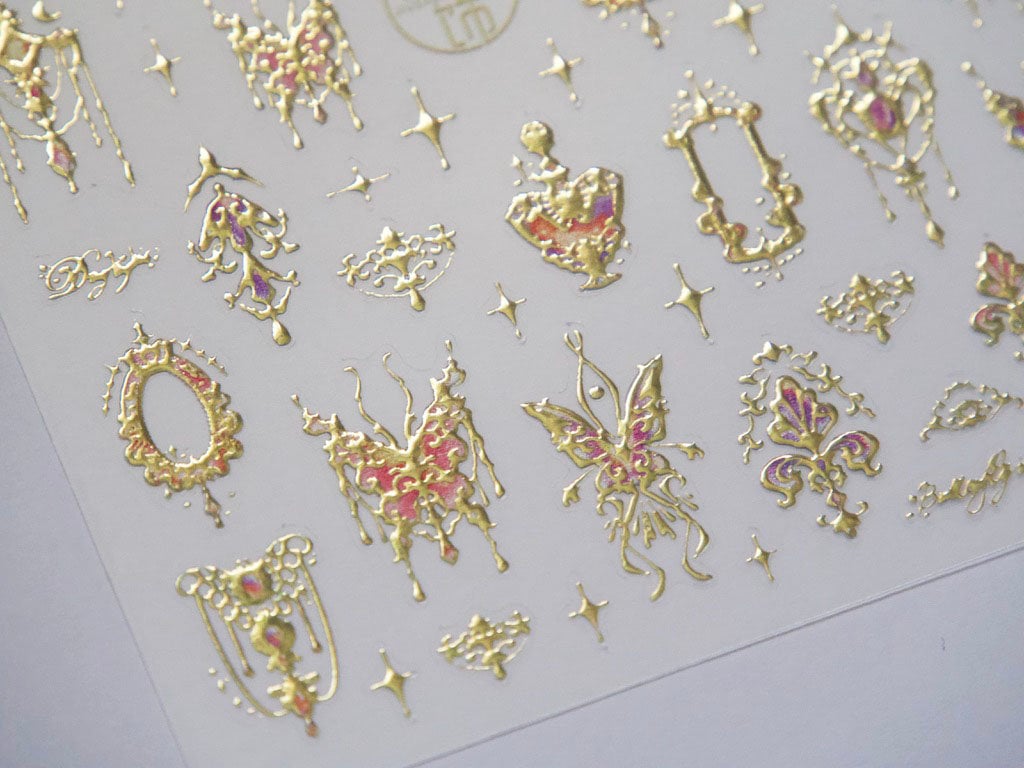 Gilding Butterfly Chandelier Nail sticker