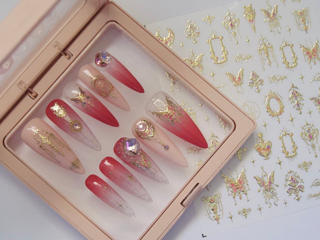 Gilding Butterfly Chandelier Nail sticker